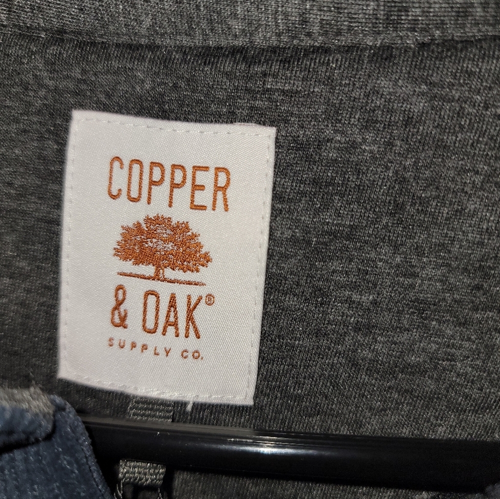 Mens Sz M NEW Shacket Gray Stretch Fleece Lined Jacket Copper & Oak - Picture 7 of 11